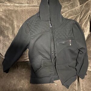 Kids Quilted Black Hoodie